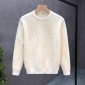 高级感潮牌圆领针织衫 设计感小兔提花内搭毛衣纯色 新款 男士 秋冬季