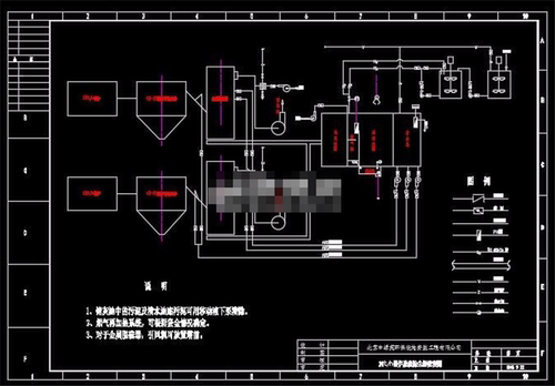 锅炉烟气除尘脱硫工艺流程图及流程示意图CAD图纸