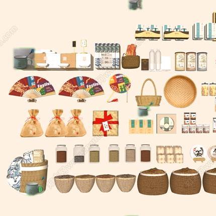 草图大师SU模型 现代挂件文创展台产品特产产品厨房用品调味料