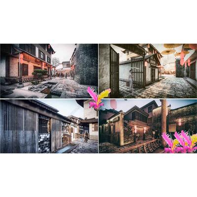 草图大师1529中式古镇街道景观 小巷 民居巷道 古街 古建筑SU模型