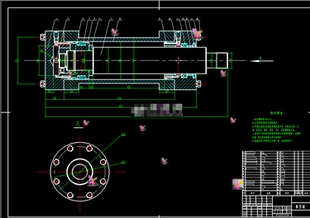 液压缸装配图CAD图纸 剖面结构 等