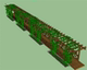 景观廊道 景观廊 长形木质廊架 sketchup草图大师SU模型库 SU0693