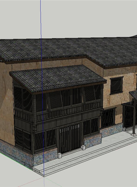 SU1835 sketchup模型库 SU模型 农村土房房屋改造建筑SU模型设计