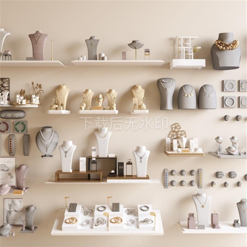 现代珠宝店 珠宝 首饰 收纳盒 珠宝展示台 模特草图大师SU模型