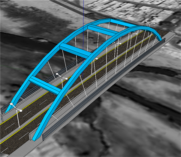 SU0375 sketchup模型库 SU模型 现代高速路景观桥 大桥 拱形桥梁