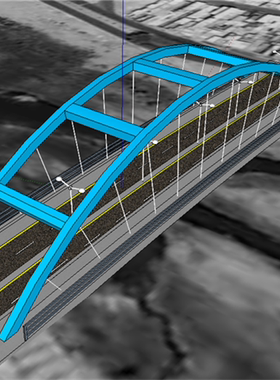 SU0375 sketchup模型库 SU模型 现代高速路景观桥 大桥 拱形桥梁