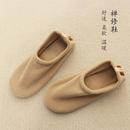 鞋 软底保暖护脚防寒四季 绒面平底浅口圆头防滑居家包头拖鞋 禅修鞋