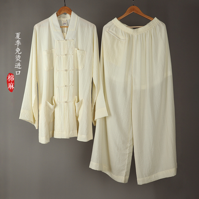 慈心缘夏季薄款僧服米白色短褂