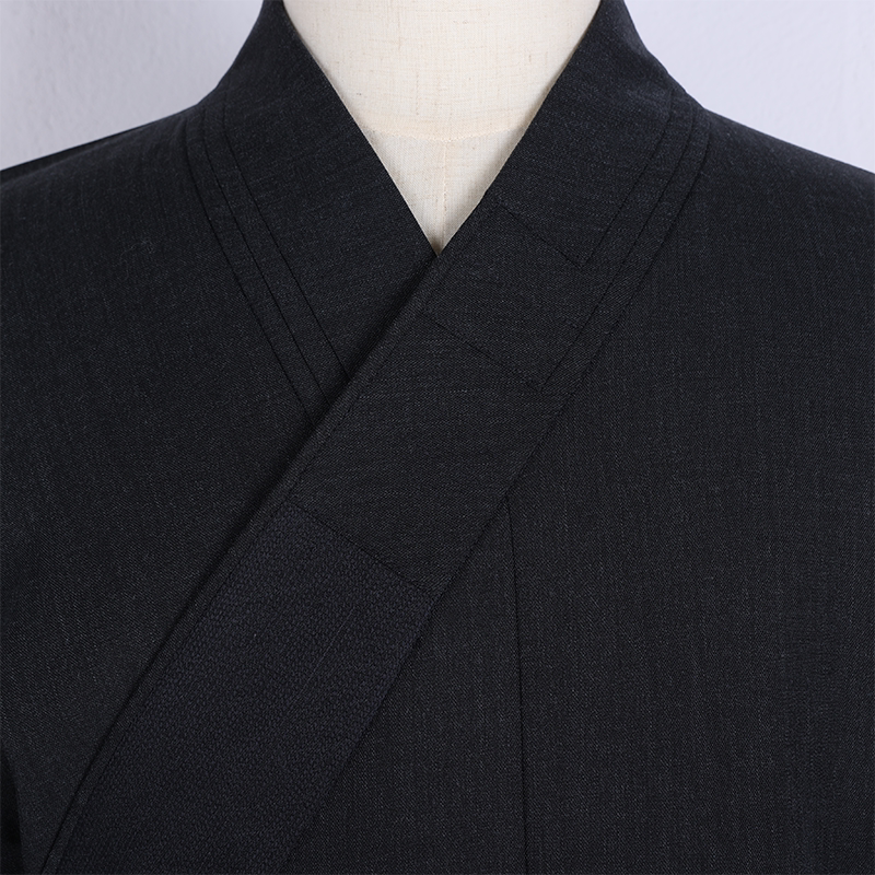 僧服春季大褂黑灰羊毛尼深灰里布长褂秋冬僧衣男女挺括出家人长衫