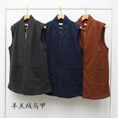 慈心缘僧服秋冬羽绒保暖马甲中短款 背心禅修羊绒呢伽蓝褂外搭大褂