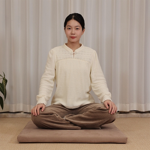 打坐垫禅修垫四季 新中式 纯色乳胶椰棕丝阳台飘窗坐垫静坐冥想垫