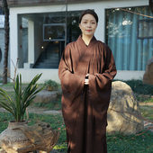 台湾芭黎台产麻纱海青居士服海清僧服男套装 夏季 麻纱海青