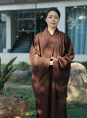 台湾芭黎海青居士服麻纱四季