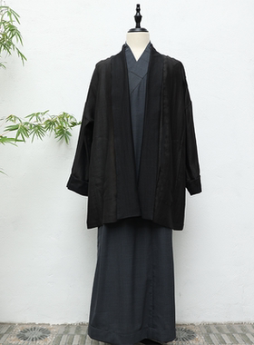 新中式秋季汉服外套禅修服围巾领
