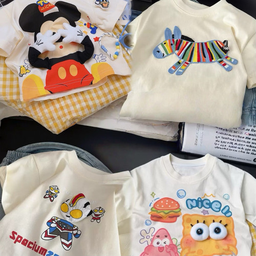 米奇海绵宝宝儿童纯棉短袖T恤