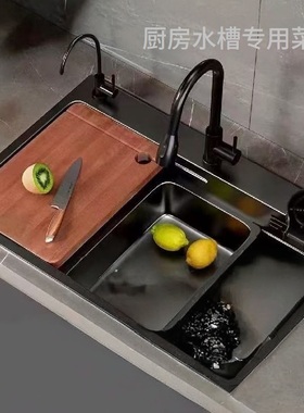 专用厨房卡水槽菜板340/30/24双面菜板沙比利整木厨房砧板不掉屑