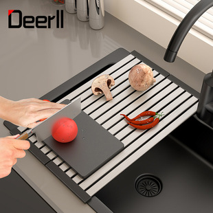 厨房水槽专用不锈钢可折叠沥水架沥水垫320 48家用洗碗池