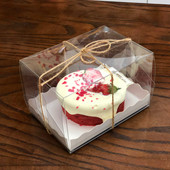 烘焙包装 单面覆膜 盒 加厚材质 白色底纸 透明PET盒 透明蛋糕卷盒