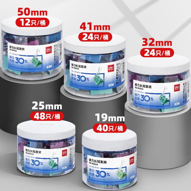 강력하고 노동절약적인 티켓 클립 8553 소형 클립 문구 컬러 배럴 롱테일 클립 대형 페타 클립 파일 사무용
