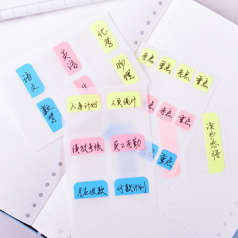 효과적인 메모지 색인 스티커 분류 메모지 책갈피 스티커 마크 스티커 메모지 형광 스티커 표시 스티커