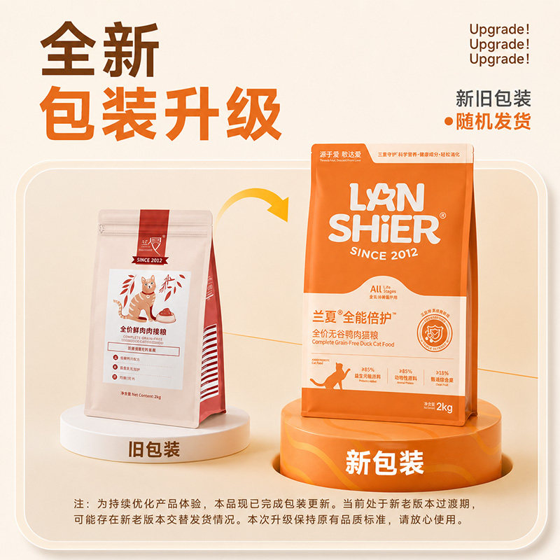 兰夏鸭肉猫粮高蛋白低敏鲜肉适口