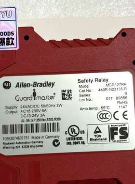 AB罗克韦尔继电器MSR127RP，号：440R-N23议价