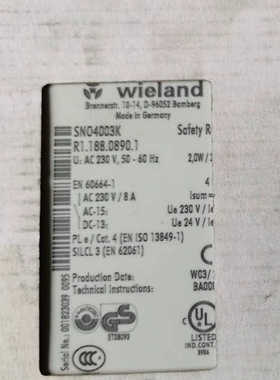 wieland威朗安全继电器SNV4063KL-A R1.1议价