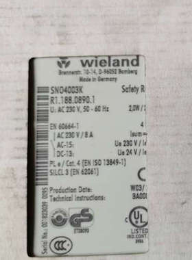 wieland威朗安全继电器SNV4063KL-A R1.1议价