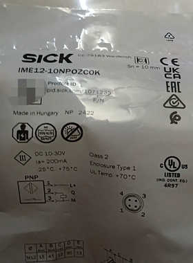 SICK西克IME12-10NPOZCOK接近开关，订货议价