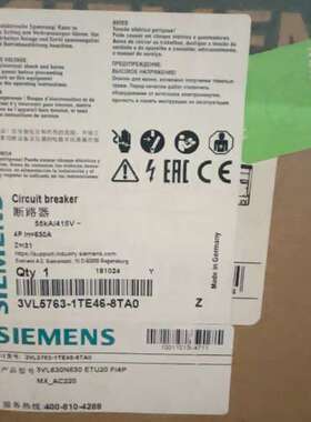 塑壳断路器 3VL5763-1TE46-8TA0 3V议价