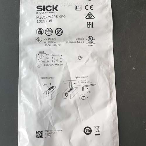 SICK传感器MZC1-2V2PS-KP0货号10597议价