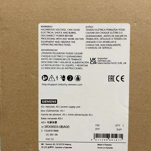 3RX9503-0BA00  AS-i 电源 8A 120议价