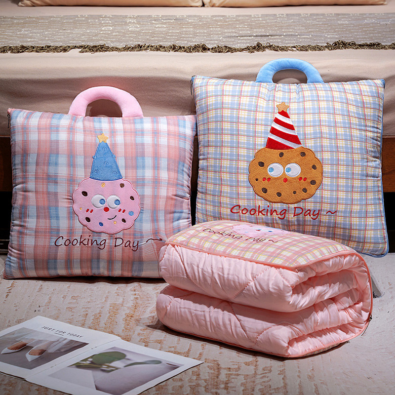 手提抱枕被子两用加厚空调被二合一车载沙发靠垫办公室午休枕头被