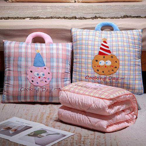 手提抱枕被子两用加厚空调被二合一车载沙发靠垫办公室午休枕头被