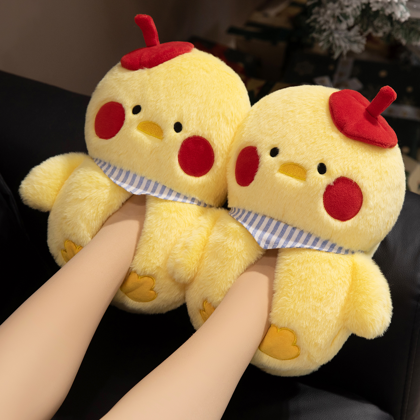 棉拖鞋女生2025新款冬防滑可爱毛鞋室内居家保暖毛绒包跟懒人鞋