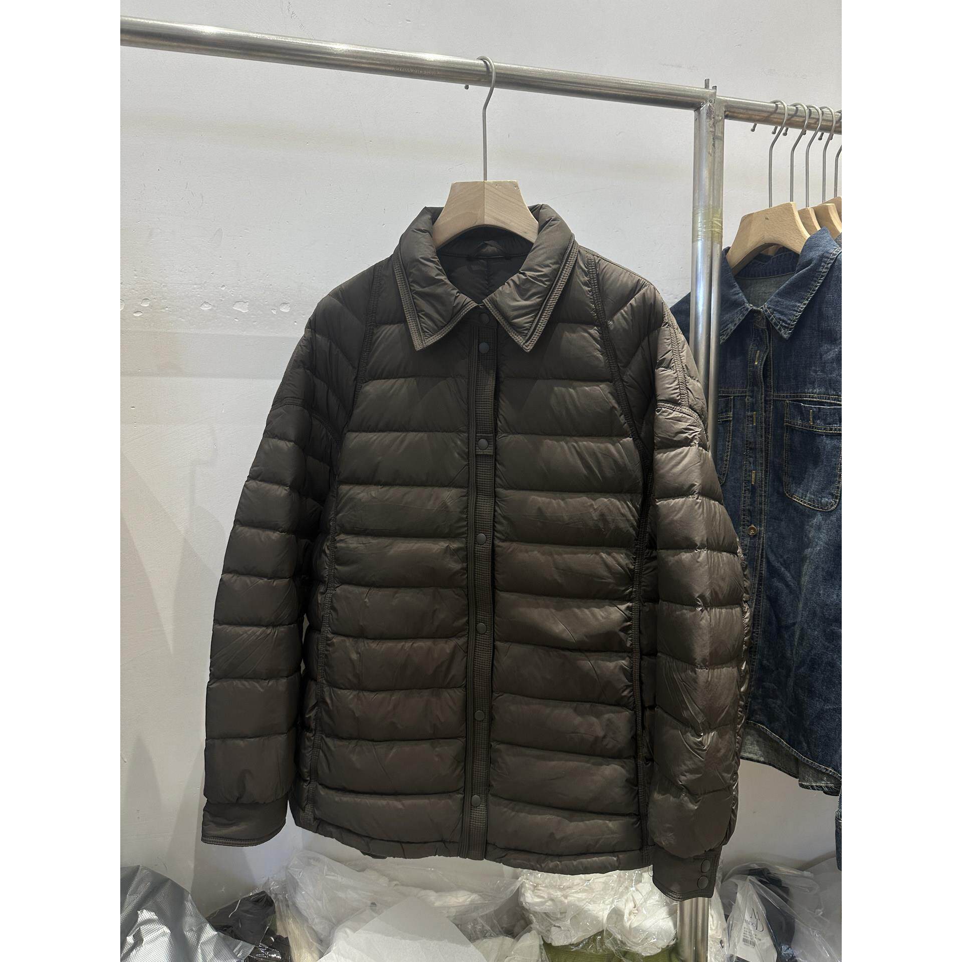 实体女装秋翻领排扣中长款羽绒女宽松轻便服保暖外冬套百搭气质上