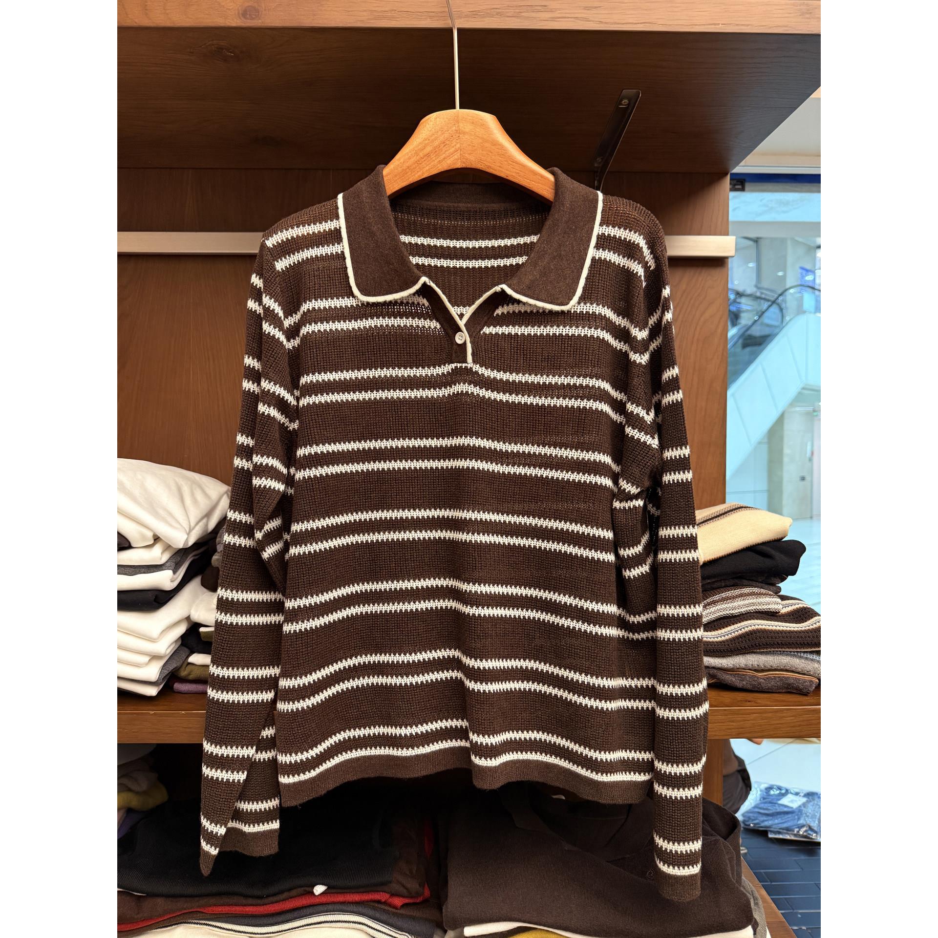 实体女装POLO领针织套头衫潮毛针织衫