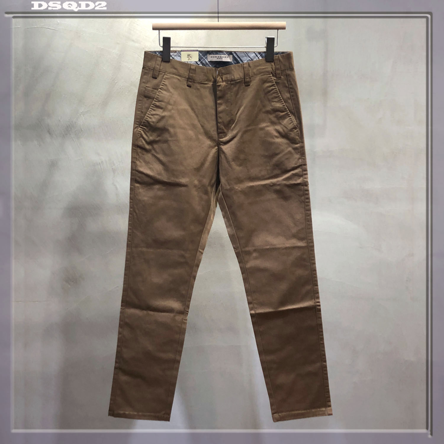 外贸长裤直筒纯棉纯色休闲裤男装