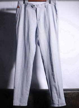 诺丁牌 透气麻料裤子24043K1 亚麻+棉 男士休闲裤春款