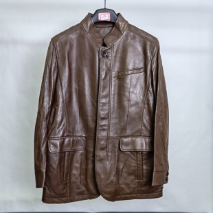 高端男装 充满商务设计感 休闲真皮皮衣T2454 头层羊皮革 依wen牌