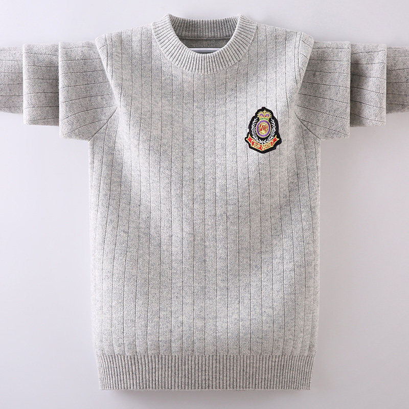 男学生中大童纯羊毛针织衫加厚圆领长袖毛衣初中高中生百搭绞花纹,童装/婴儿装/亲子装,毛衣/针织衫,淘宝优惠券,粉丝福利购,淘宝优惠卷