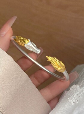 骏马手镯描金釉镯子2026新款生肖属马年本命年礼物