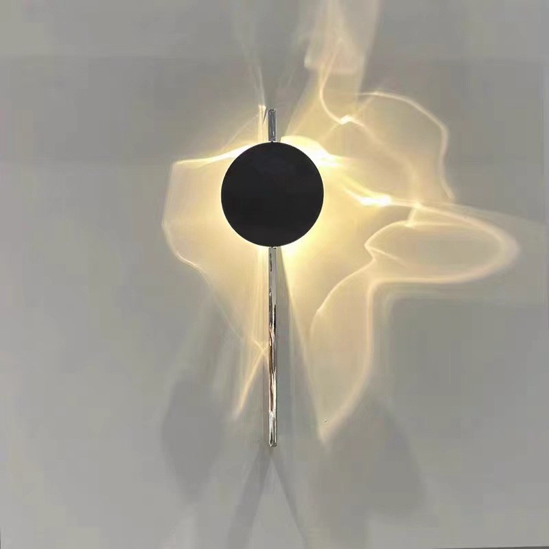 设计师极简创意高级感波纹光效水纹旋转氛围玄关灯床头光影壁灯