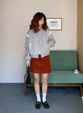 大吹女DCN美式运动系灰色户外夹克棒球服秋冬卫衣飞行员夹克外套
