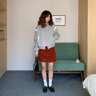 大吹女DCN美式运动系灰色户外夹克棒球服秋冬卫衣飞行员夹克外套