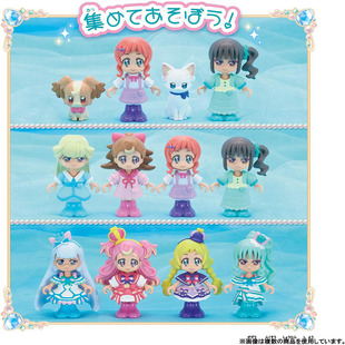 万代wonderful光之美少女小麦彩羽傲雪真由Q娃换装迷你盒蛋手办