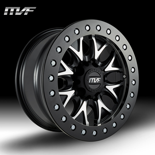 MVF新款17寸全防 脱圈竞技轮毂锻造压盘锁边越野拉力场地赛车改装