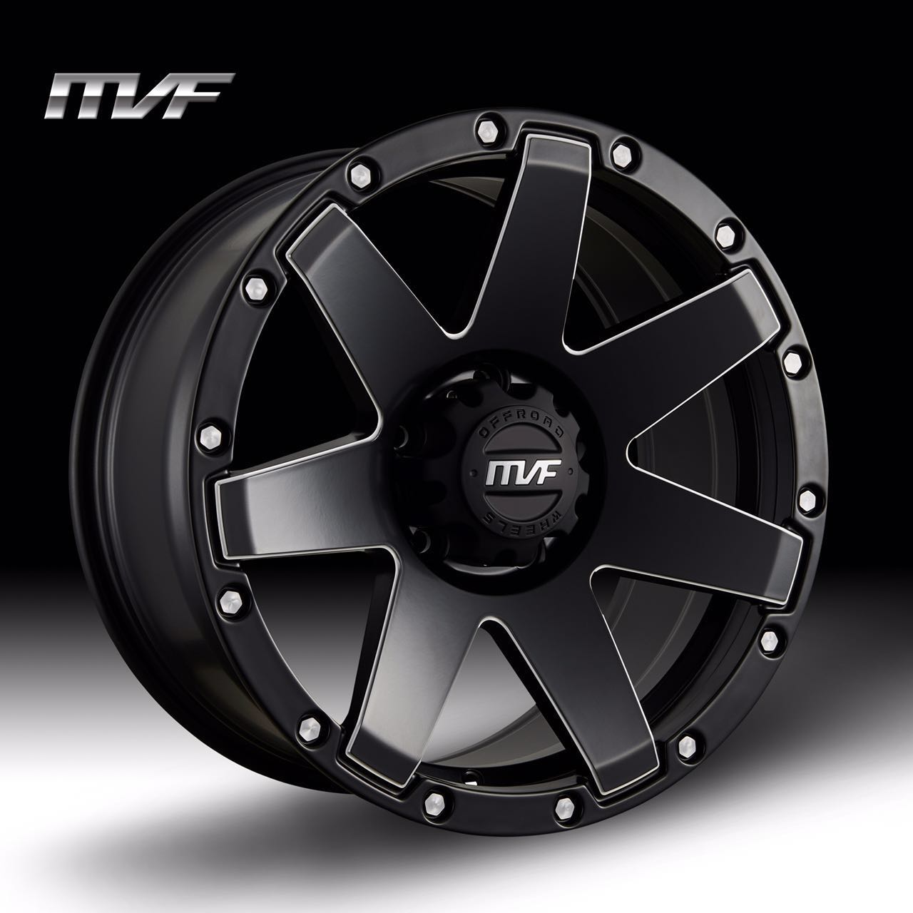 哈弗H3H5专用16寸超酷轻量化越野改装轮毂典雅黑铣窗口中心孔100