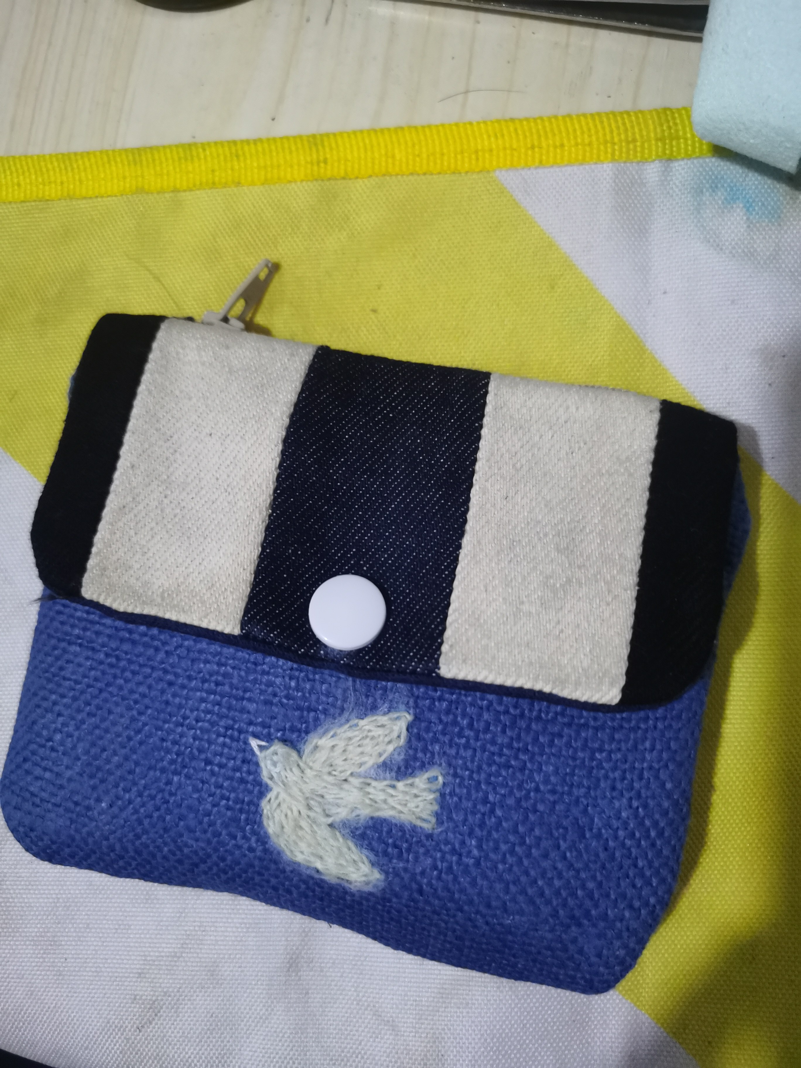 纯手工高克重亚麻刺绣零钱包小白鸽款,箱包皮具/热销女包/男包,手拿包,淘宝优惠券,粉丝福利购,淘宝优惠卷