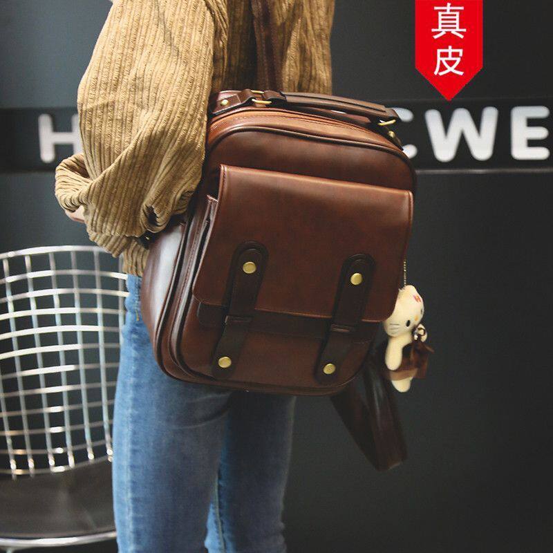 2025新款女包复古英伦双肩包女韩版简约百搭学生书包百搭校园背包